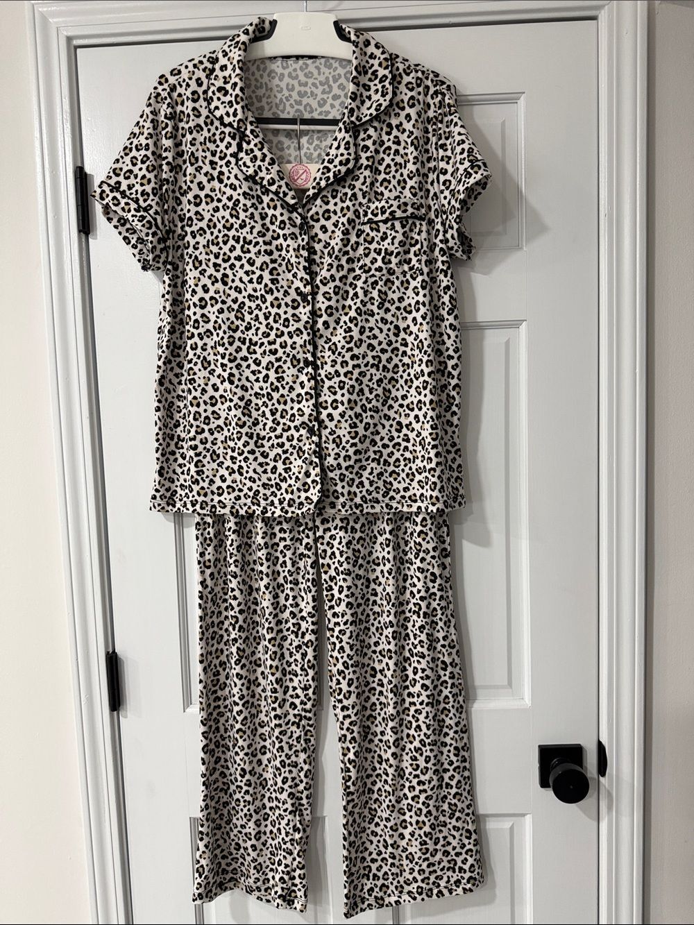 TART INTIMATES Leopard Print Pajama Set Size L women Pants Top